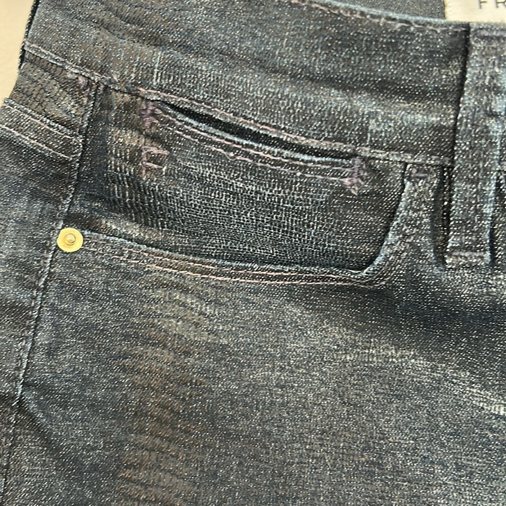 Frame Le High Straight Indigo Lizard Coated Jeans - Picture 10 of 14